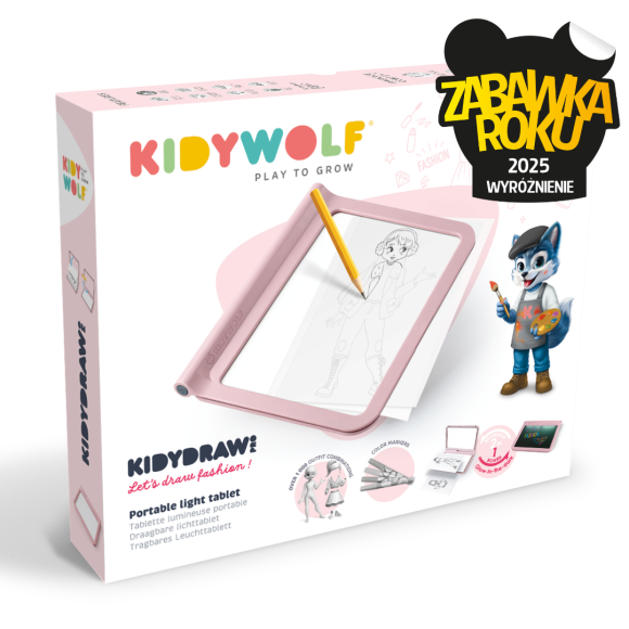 Kidywolf - Kidydraw-pro FASHION - tablet rysunkowy podświetlany dwustronny